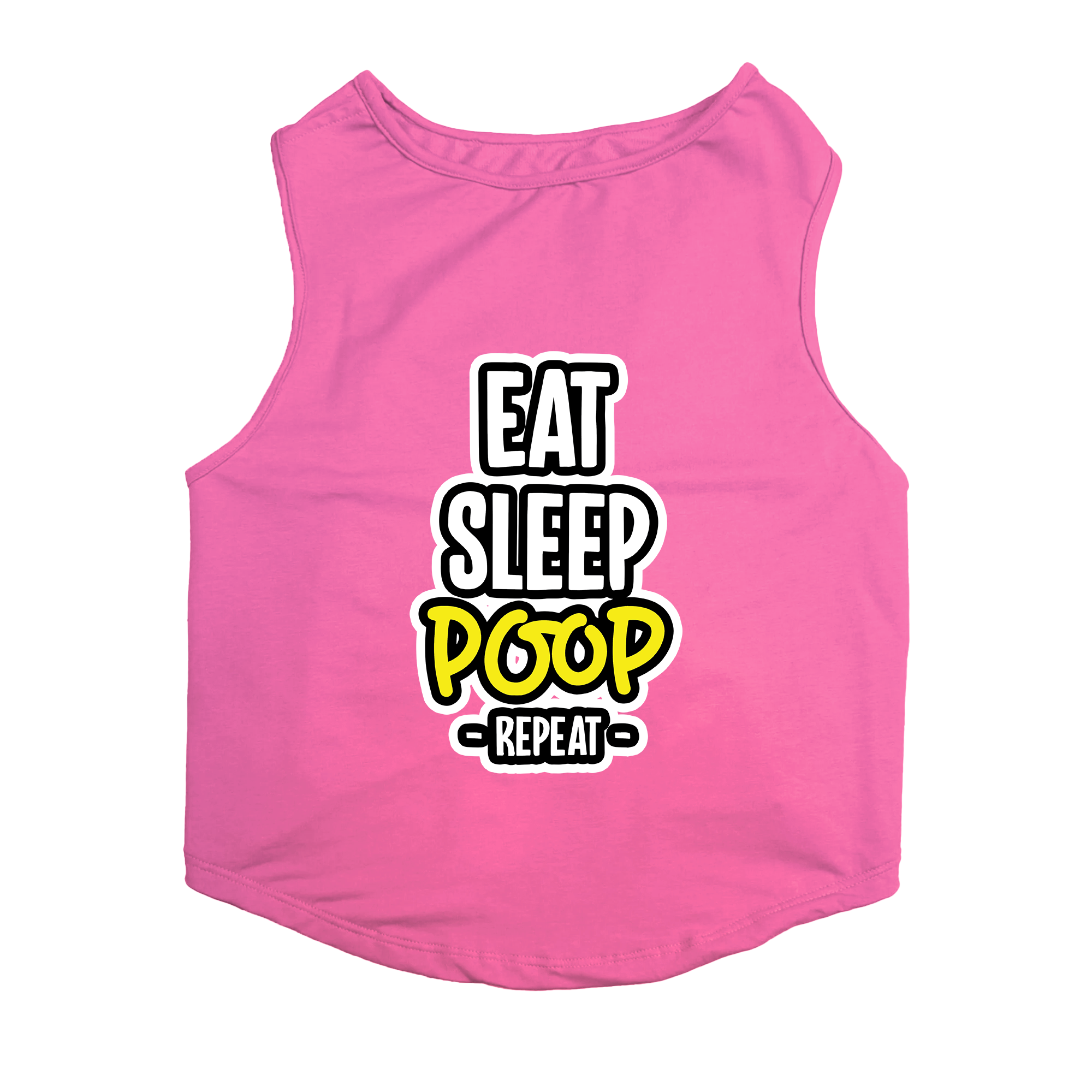 PawsIndia Sleeveless Printed Cat T-Shirt - Eat-Sleep-Poop
