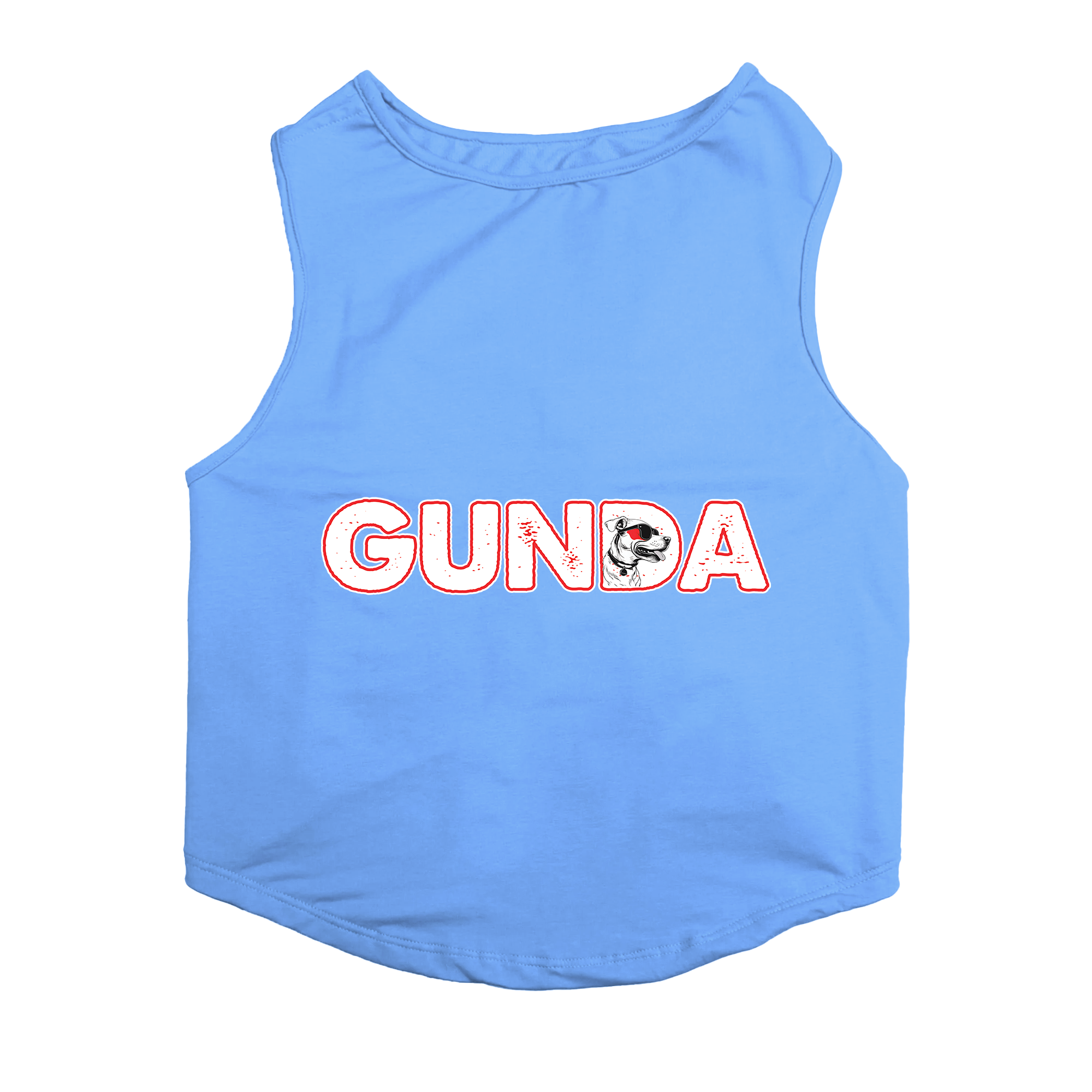 PawsIndia Sleeveless Printed Dog T-Shirt - Gunda