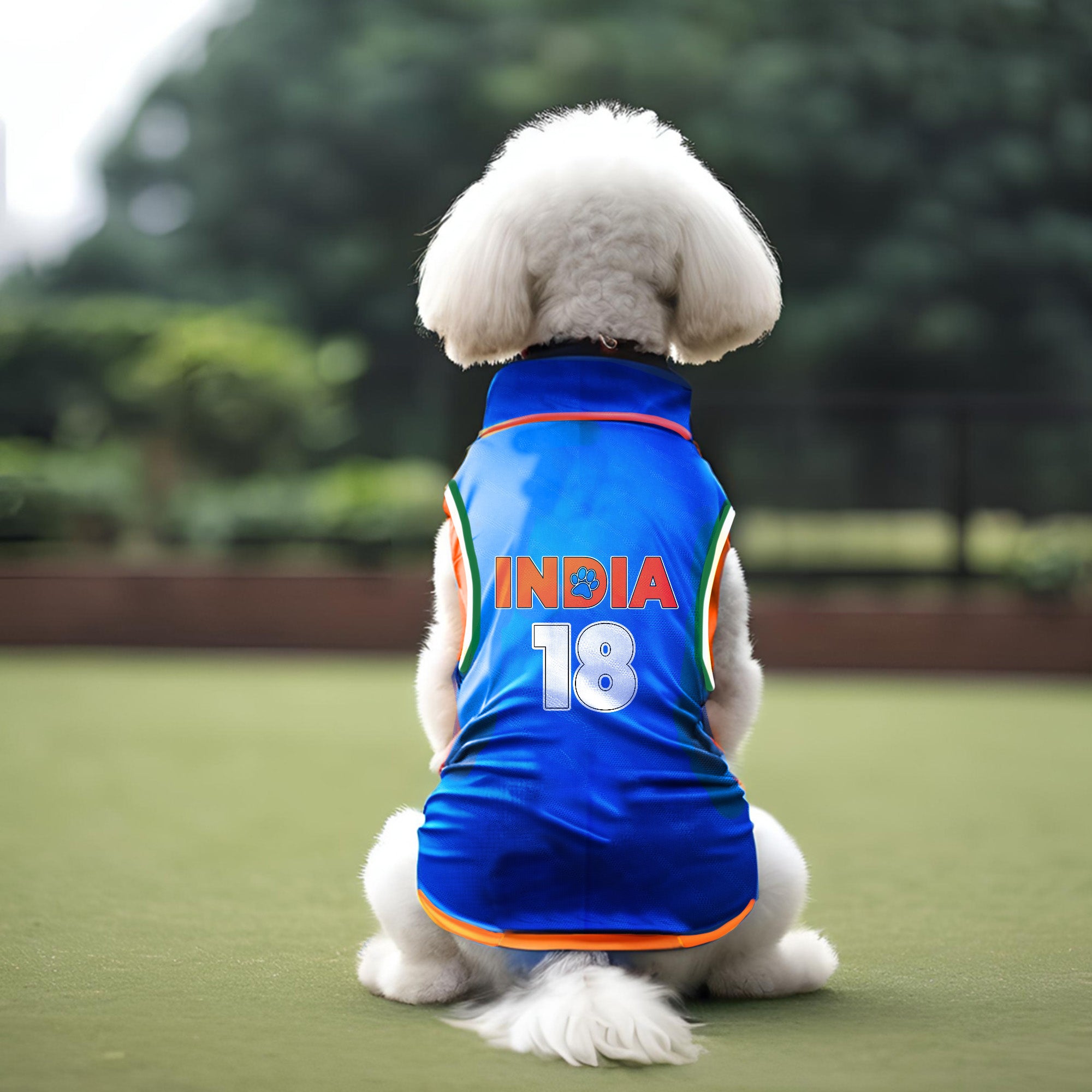Pawsindia Dog Indian Cricket Jersey Round Neck