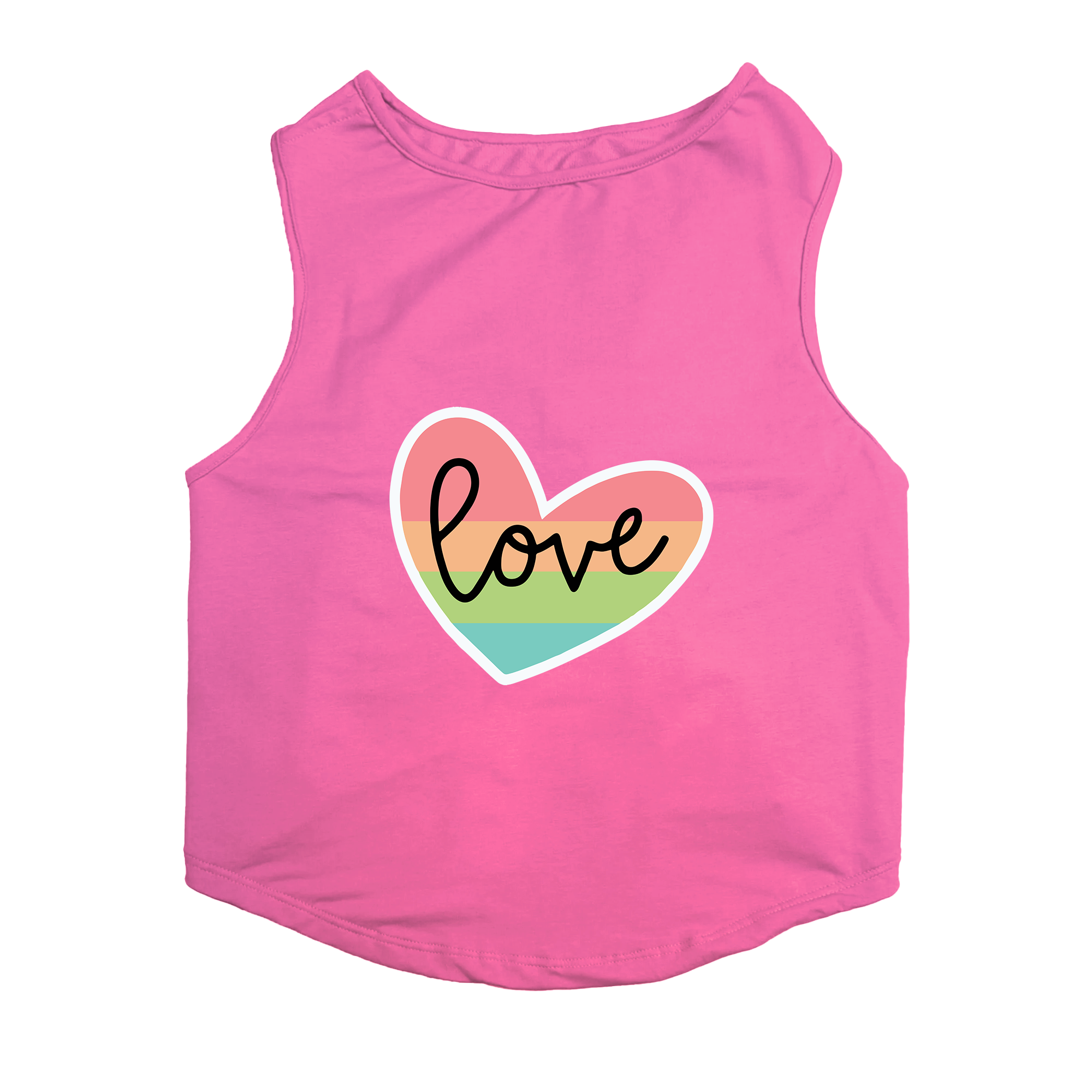 PawsIndia Sleeveless Printed Cat T-Shirt - Love