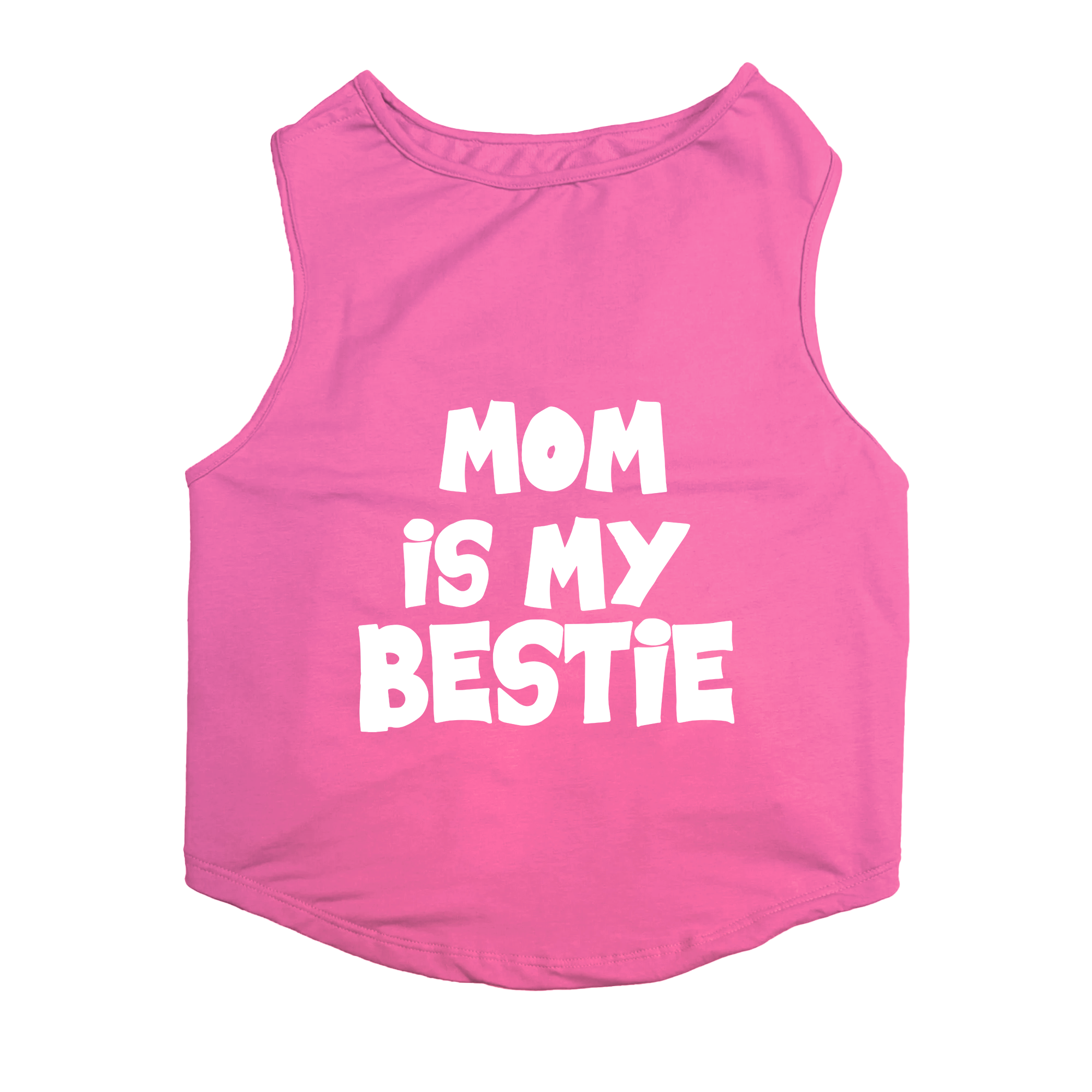 PawsIndia Sleeveless Printed Dog T-Shirt - Mom is My Bestie