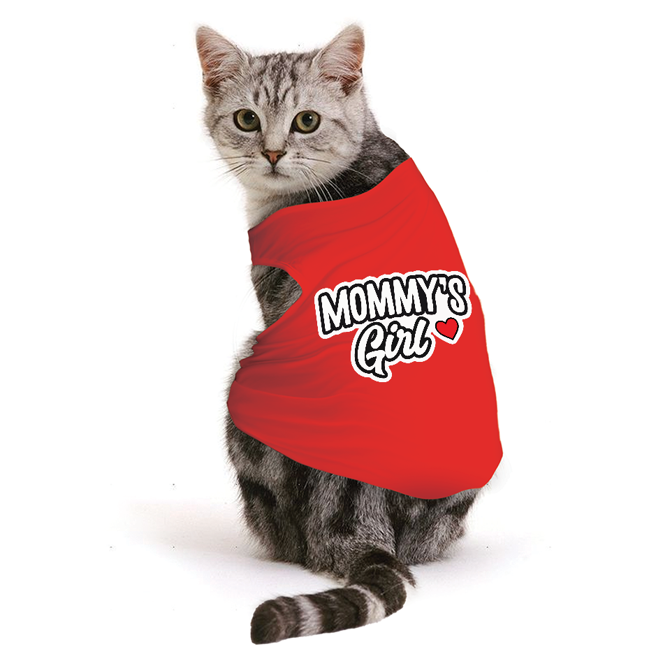 PawsIndia Sleeveless Printed Cat T-Shirt - Mommy's Girl