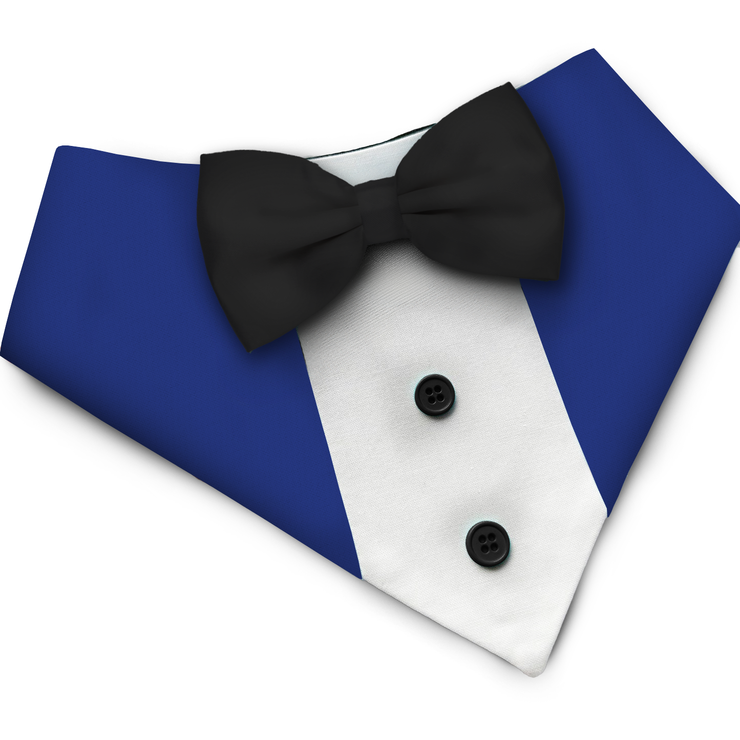 PawsIndia Navy Blue Tuxedo Bandana With Black Bow For Pets
