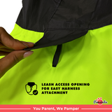 Pawsindia Dog Hooded Raincoat - Neon Green & Black