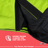 Pawsindia Dog Hooded Raincoat - Neon Green & Black