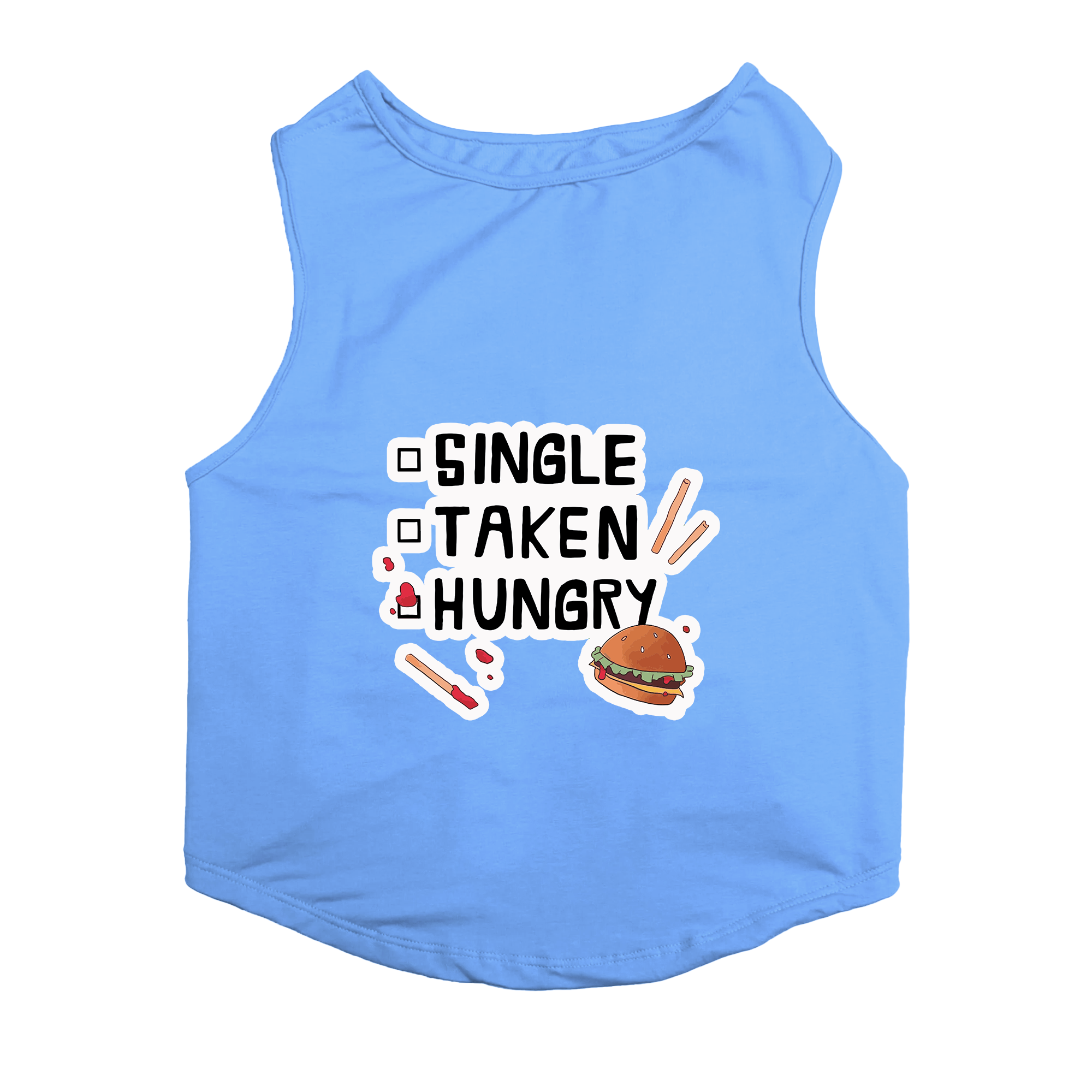 PawsIndia Sleeveless Printed Cat T-Shirt - Single-Taken-Hungry