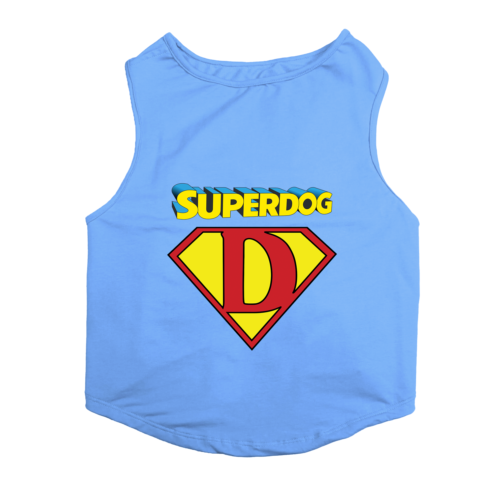 PawsIndia Sleeveless Printed Dog T-Shirt - Super Dog