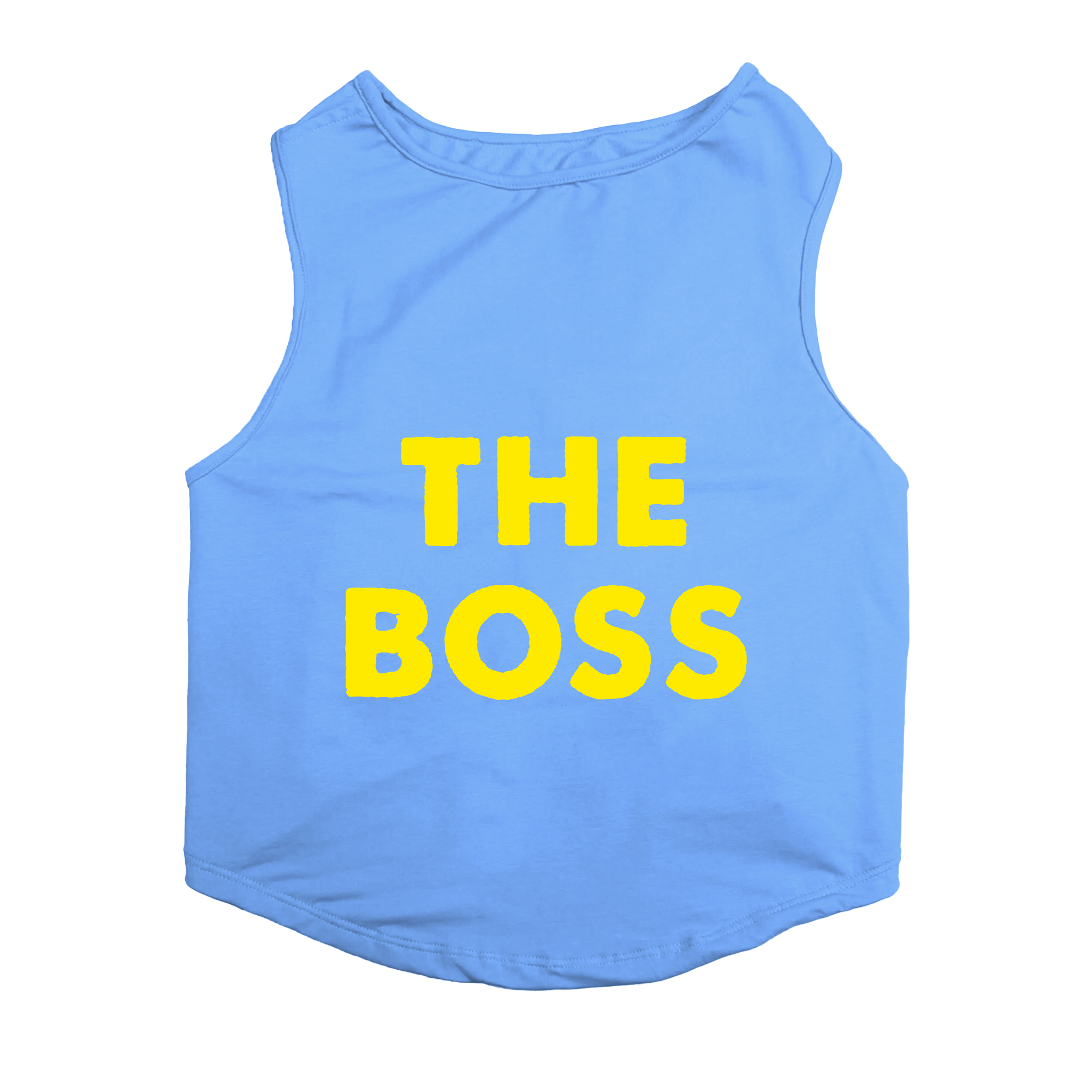 PawsIndia Sleeveless Printed Dog T-Shirt - The Boss