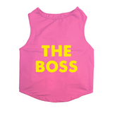 PawsIndia Sleeveless Printed Dog T-Shirt - The Boss