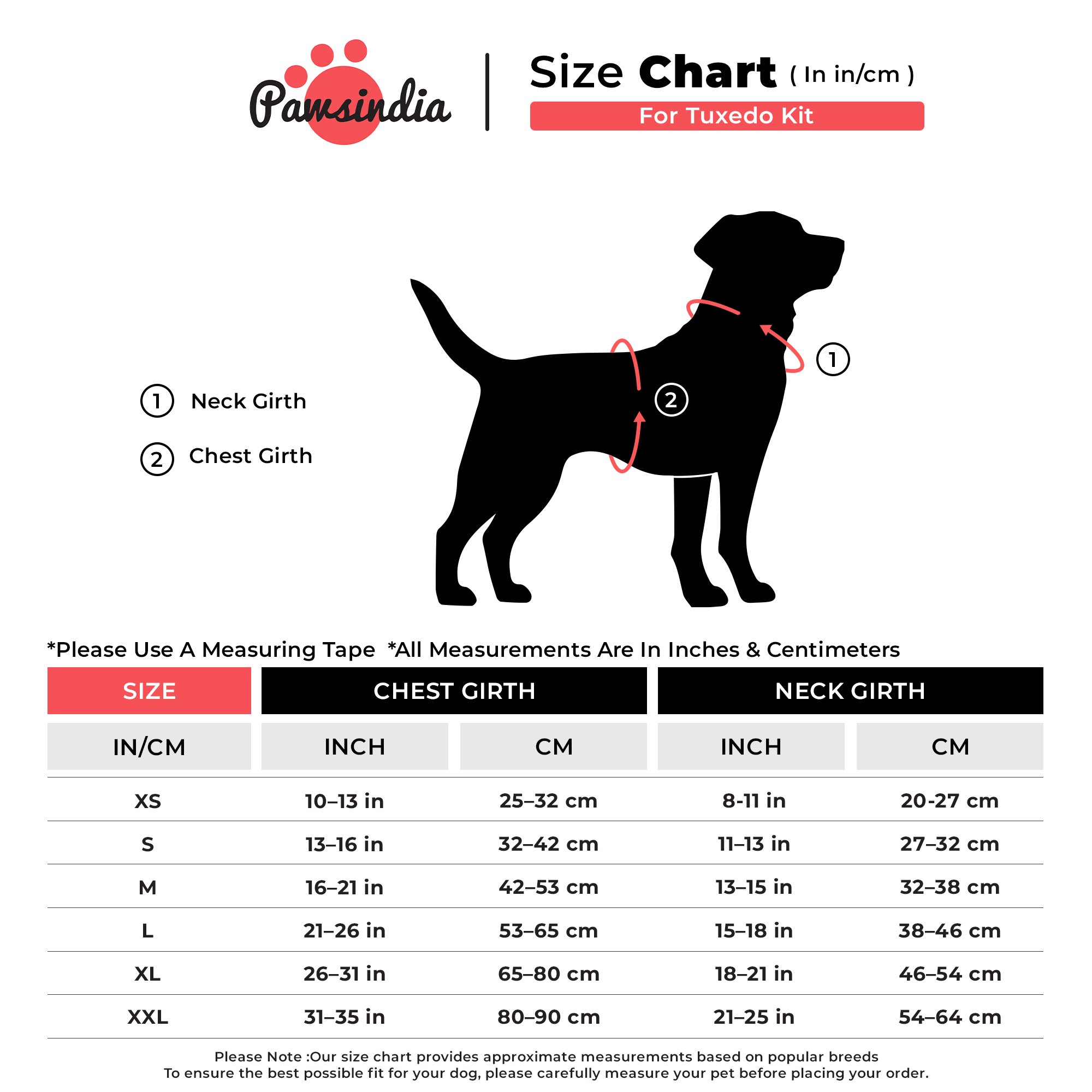 PawsIndia Black & White Tuxedo Suit  – Red Carpet Ready