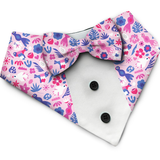 PawsIndia Birdsong Pattern Tuxedo Bandana With Matching Bow For Pets