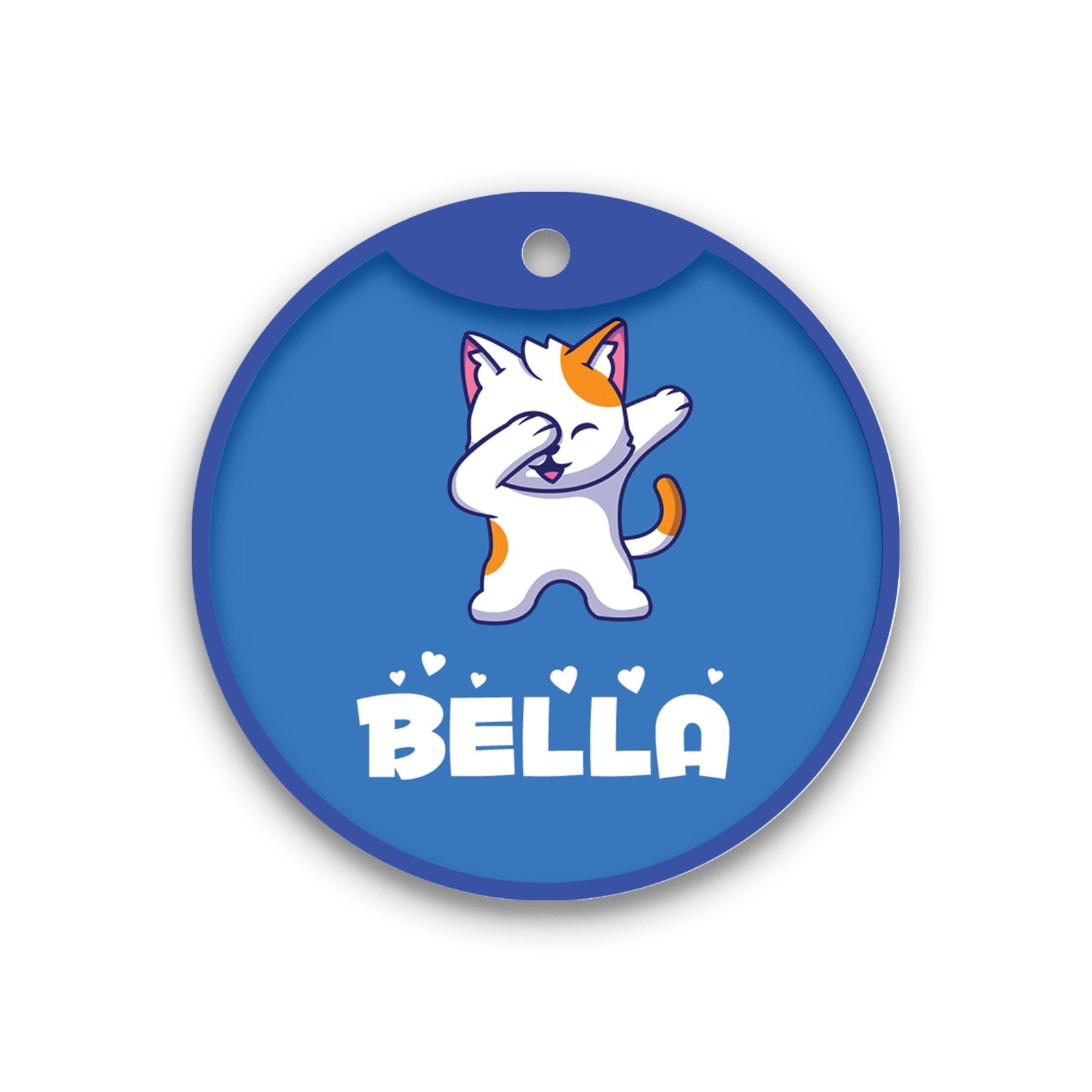 Customized Cat Id Tags - Cute Cat Dabbing Cartoon
