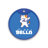 Customized Cat Id Tags - Cute Cat Dabbing Cartoon