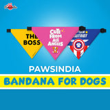 PawsIndia Dog Bandana - Bat Dog - Yellow