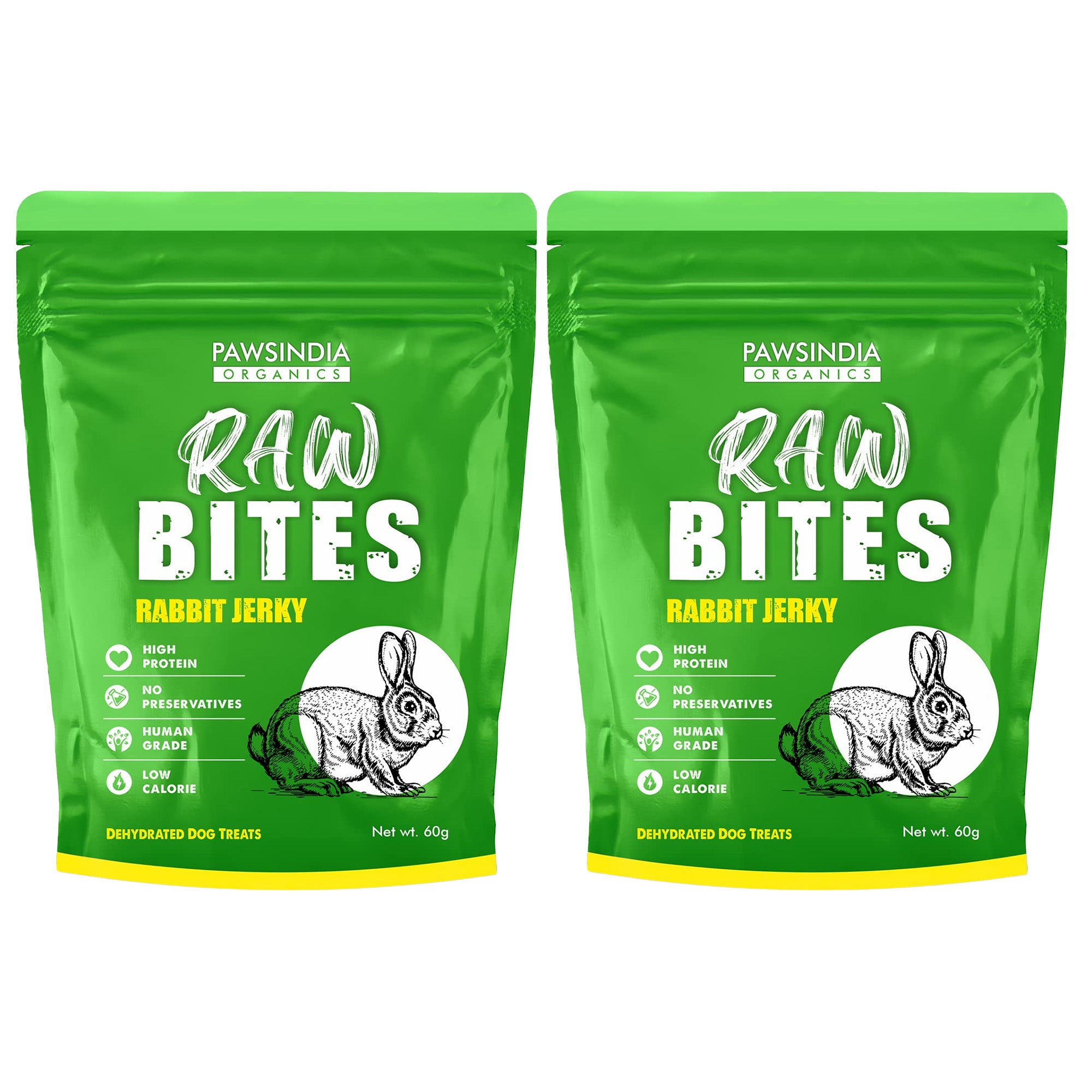 Raw Bites Organic Dehydrated - Rabbit Jerky Premium Dog Treats