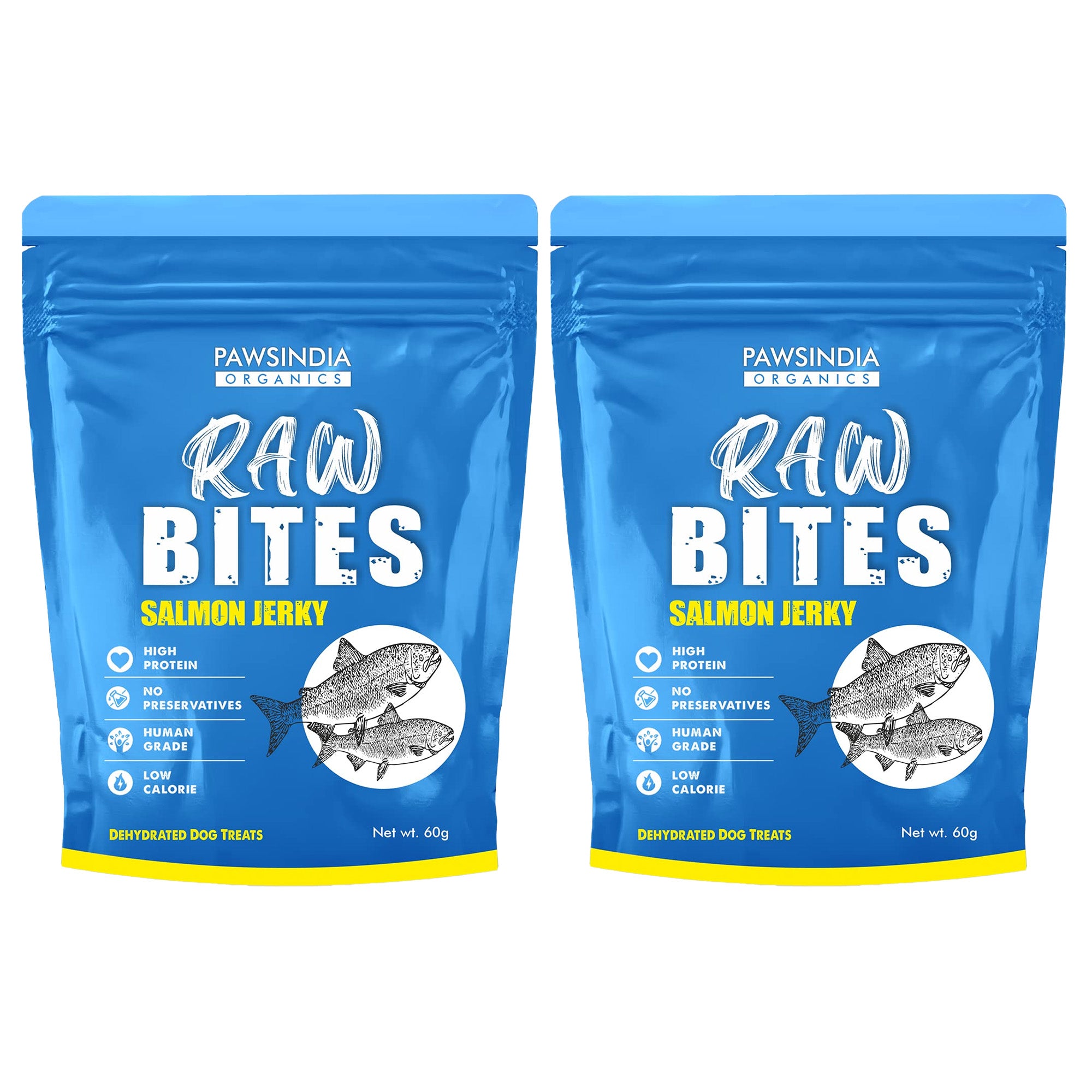 Raw Bites Organic Dehydrated - Salmon Jerky Premium Dog Treats