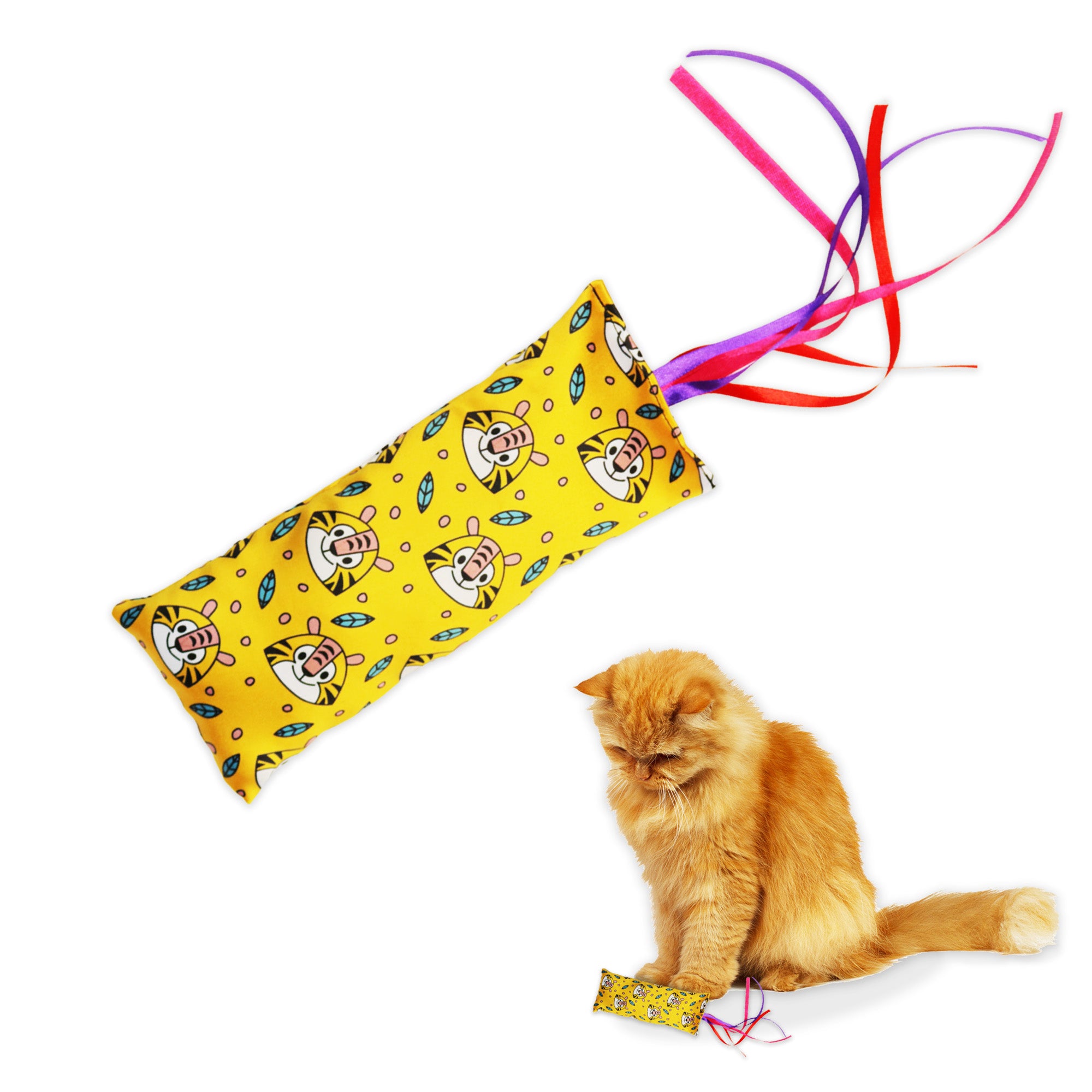 Pawsindia Catnip Aromatherapy Toy with Ribbons- Yellow