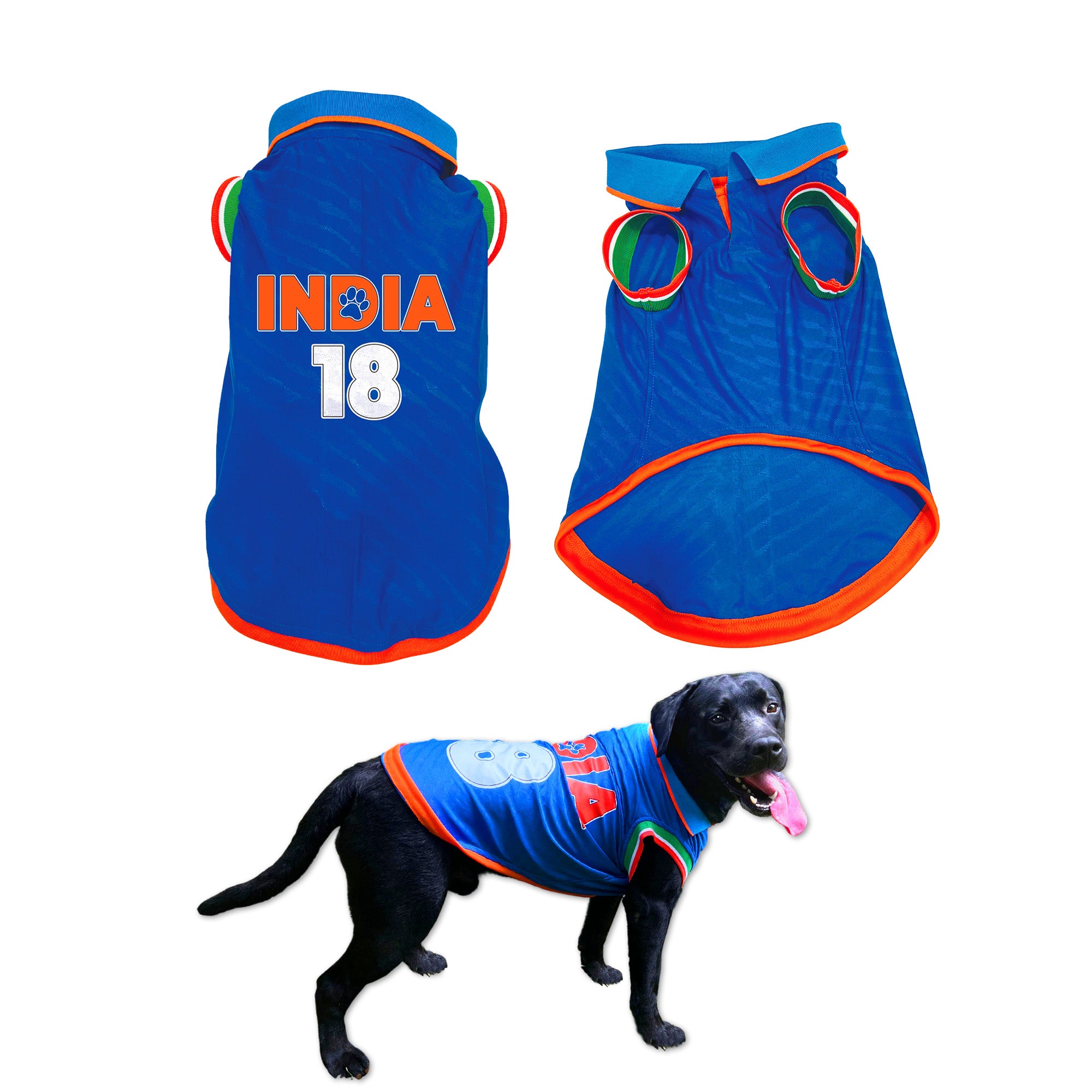 Pawsindia Dog Indian Cricket Jersey With Collar