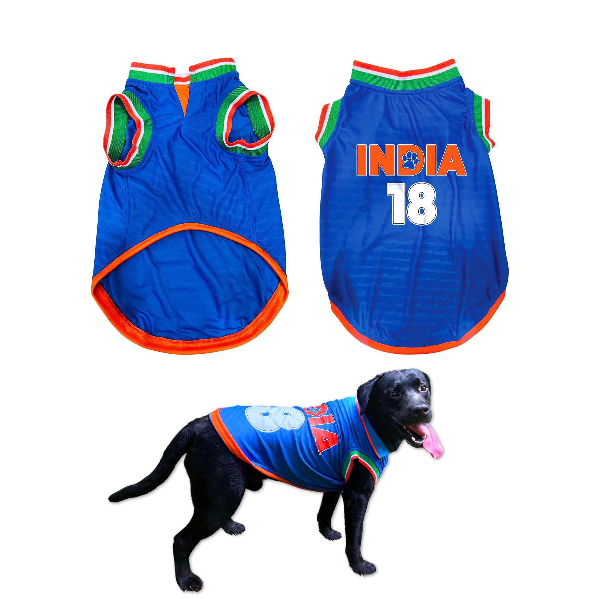 Pawsindia Dog Indian Cricket Jersey Round Neck