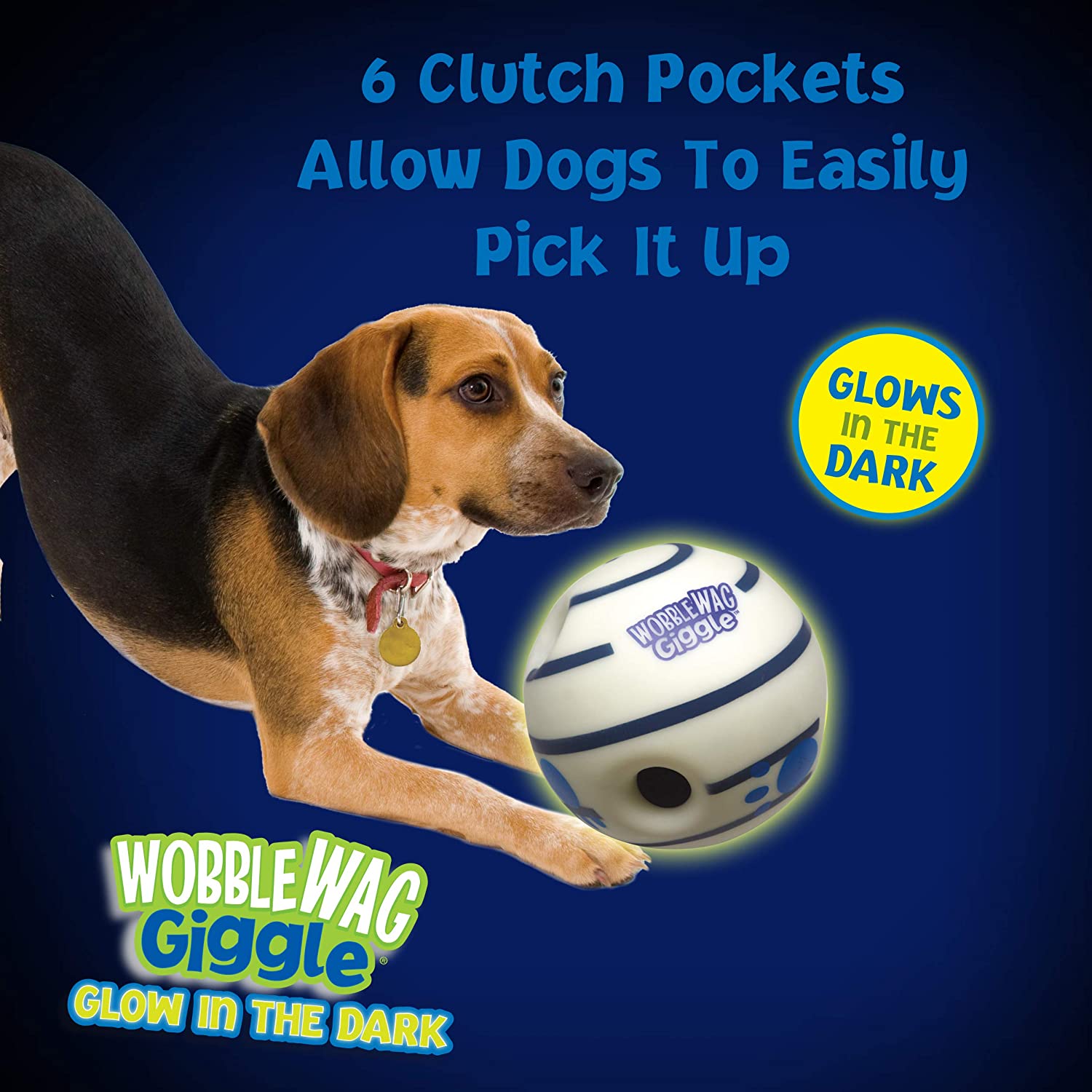 Wobble Wag Giggle ball Interactive Dog Toy - Glow in the Dark