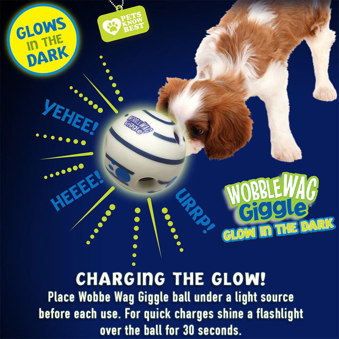 Wobble Wag Giggle ball Interactive Dog Toy - Glow in the Dark