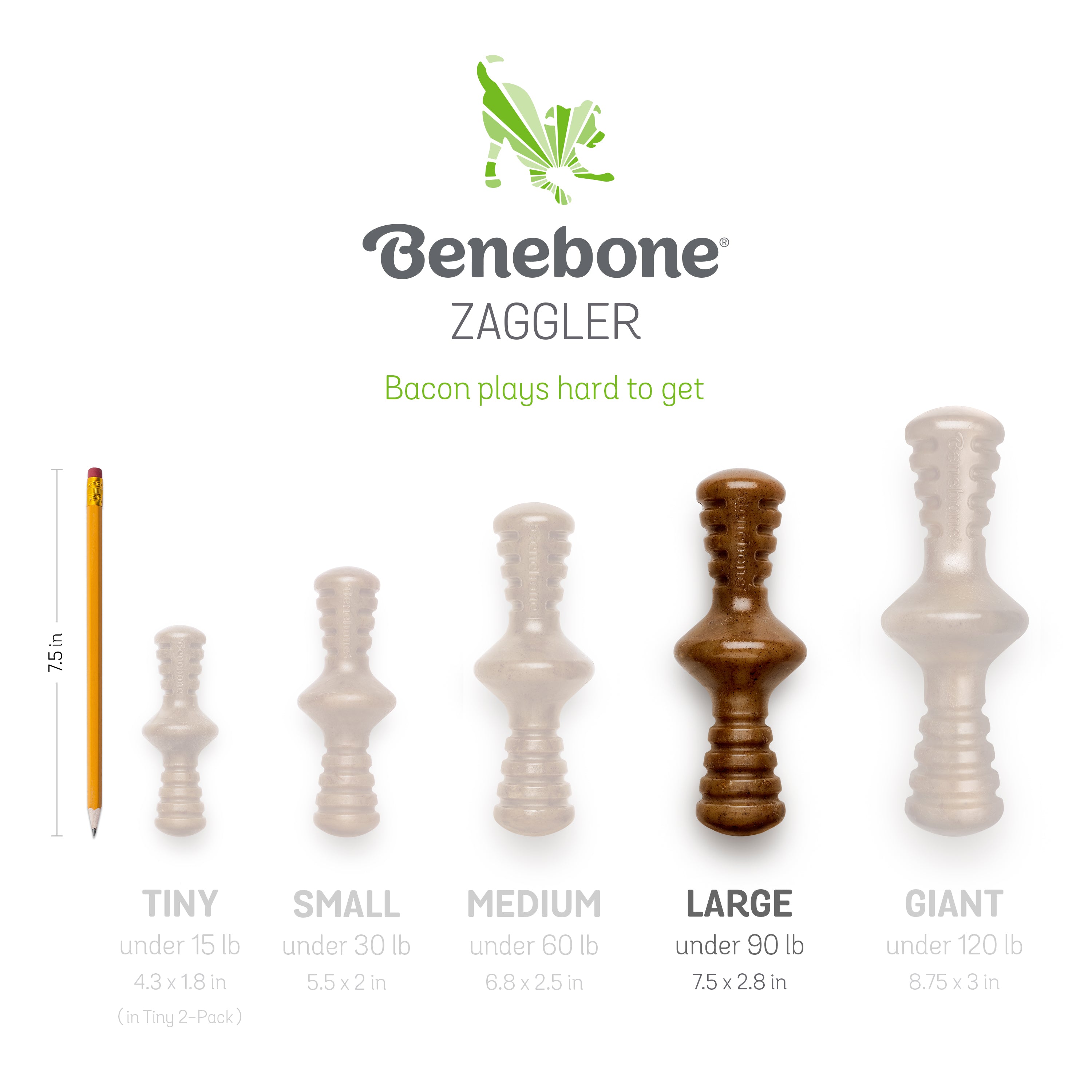 Benebone's Zaggler Rolling Dog Chew ( Peanut Butter Flavor)