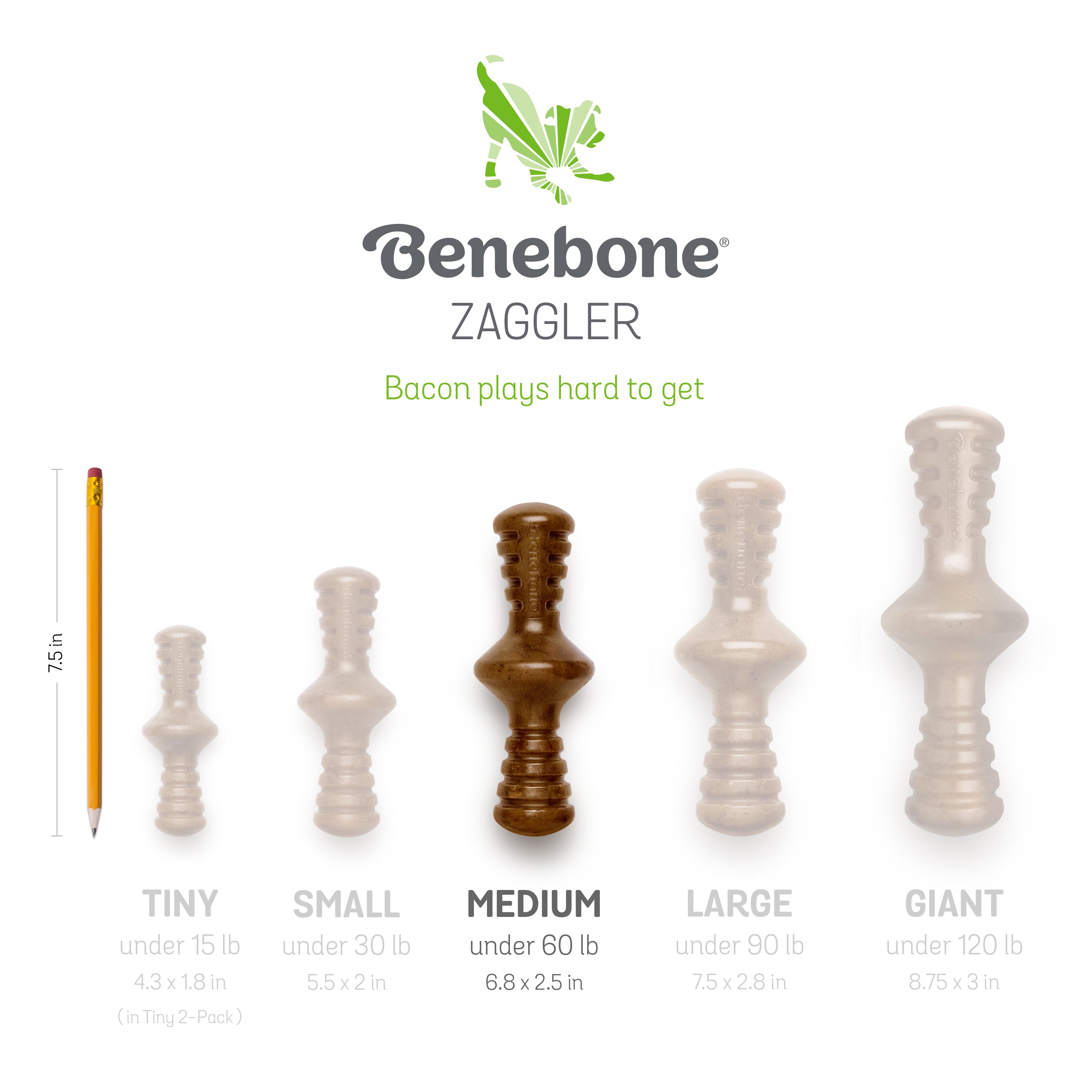Benebone's Zaggler Rolling Dog Chew ( Peanut Butter Flavor)