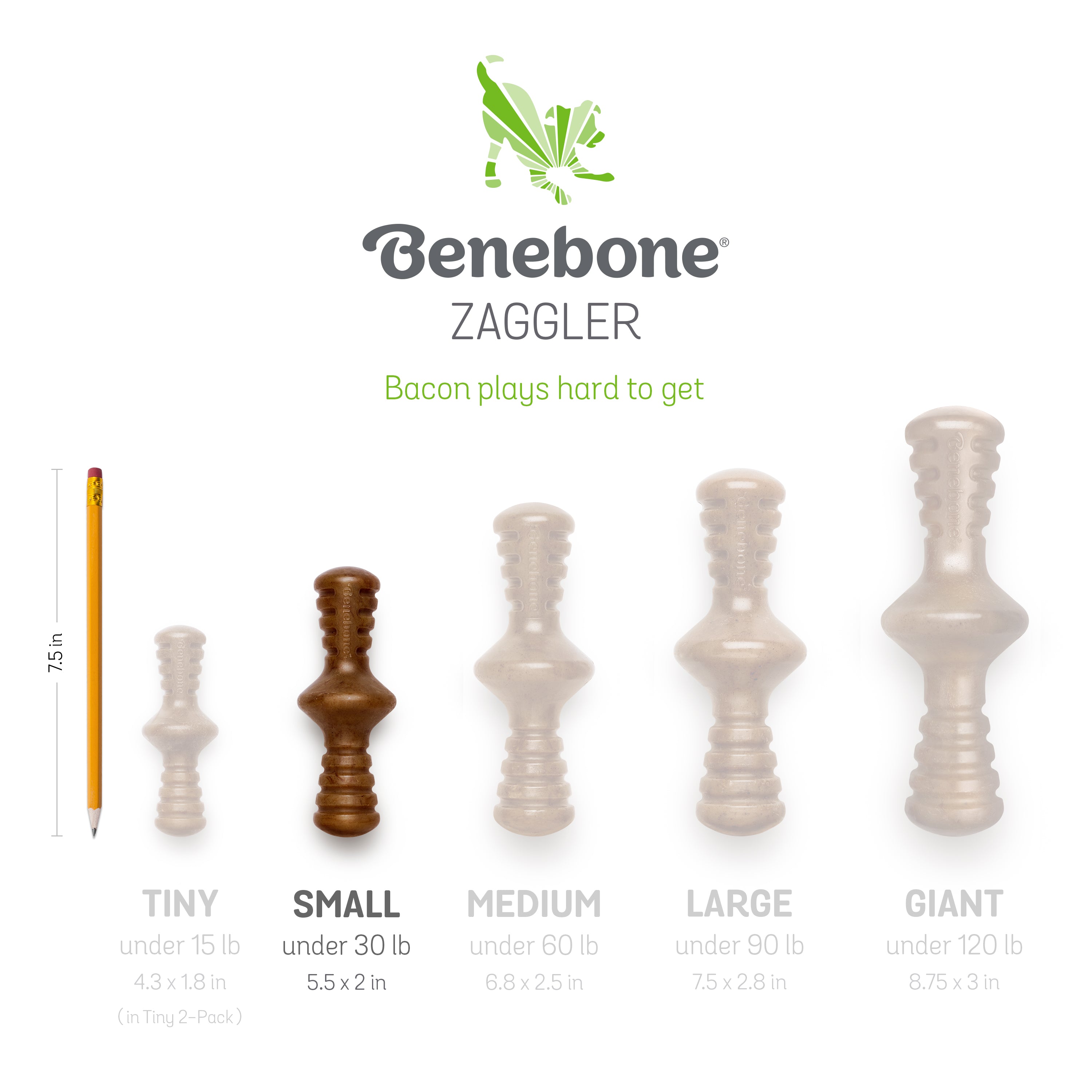 Benebone's Zaggler Rolling Dog Chew ( Peanut Butter Flavor)