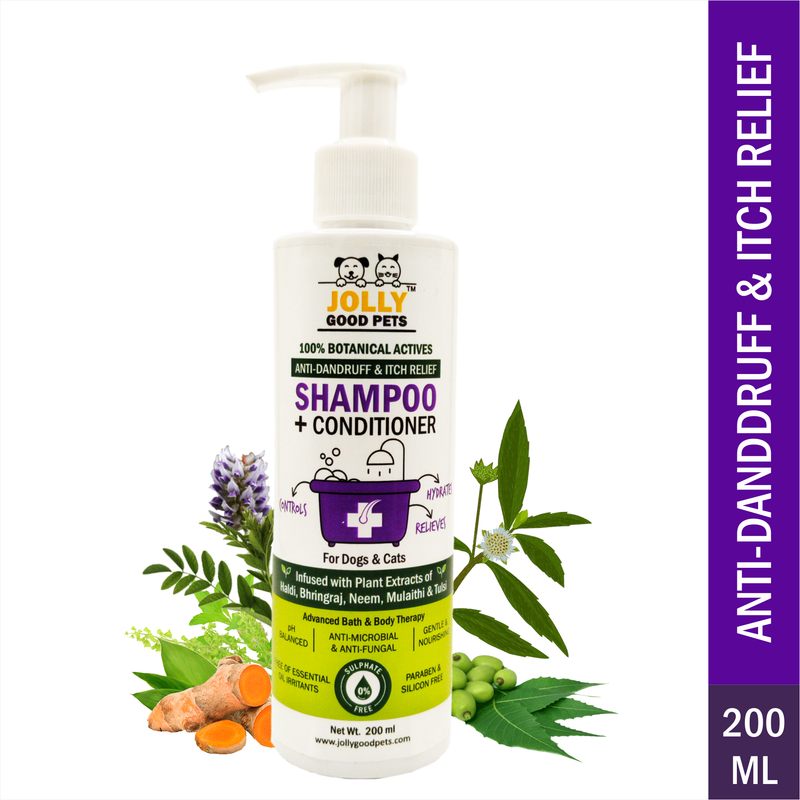 Jolly Good Pets Anti-Dandruff & Itch Relief Botanical Shampoo+Conditioner-200 ML