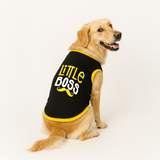 PawsIndia Ribbed Sleeves Printed Dog T-Shirt - Little Boss