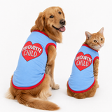 PawsIndia Contrast Ribbed T-shirt For Pets – Favourite Child | With Red Rib