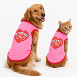 PawsIndia Contrast Ribbed T-shirt For Pets – Favourite Child | With Red Rib