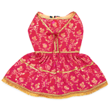 PawsIndia Traditional Royal Zari Dress For Dogs - Pink