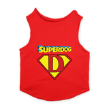 PawsIndia Sleeveless Printed Dog T-Shirt - Super Dog