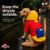 Pawsindia Dog Hooded 360° Raincoat - Red & Yellow