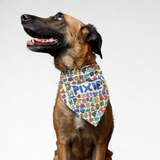 PawsIndia Customized Pet Bandana - Crayon Cartoon Print