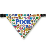 PawsIndia Customized Pet Bandana - Crayon Cartoon Print