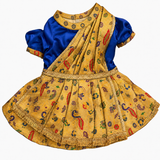 Pawsindia Traditional Paithani Saree For Dogs - Navy Blue