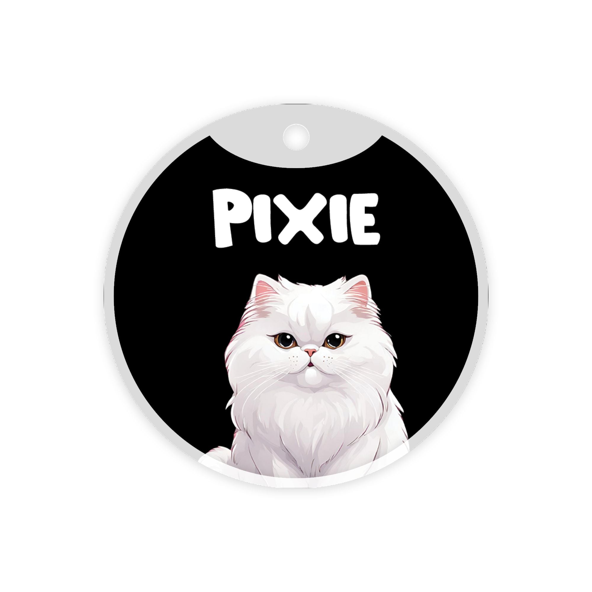 Customized Cat Id Tags - Persian (White)