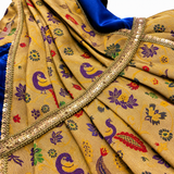 Pawsindia Traditional Paithani Saree For Cats - Navy Blue