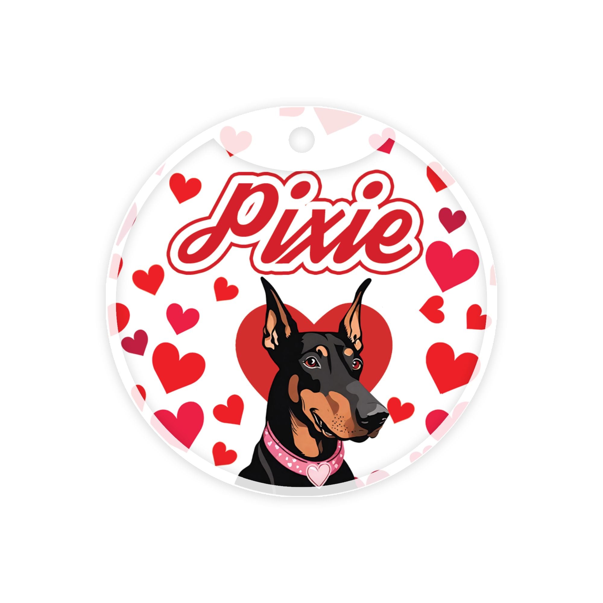 Customized Dog Id Tags - Doberman ?> Love Edition