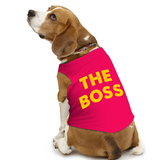 PawsIndia Sleeveless Printed Dog T-Shirt - The Boss