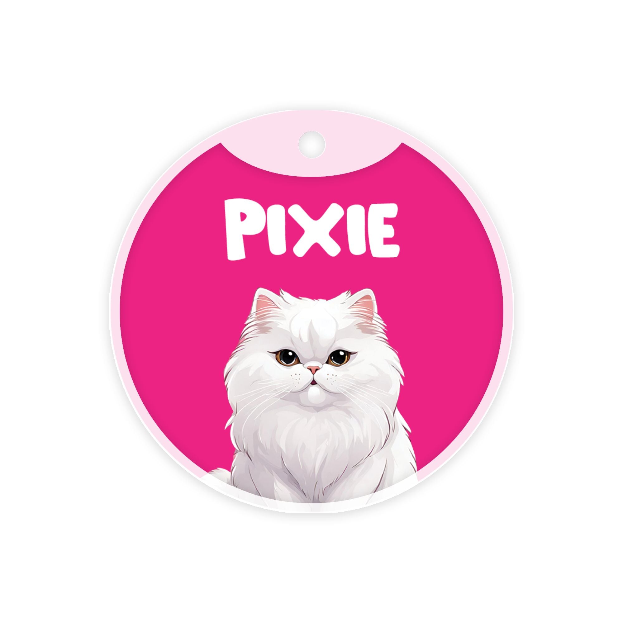 Customized Cat Id Tags - Persian (White)
