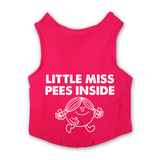 PawsIndia Sleeveless Printed Dog T-Shirt - Little Miss Pees Inside