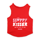PawsIndia Sleeveless Printed Dog T-Shirt - Sloppy Kisser