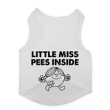PawsIndia Sleeveless Printed Dog T-Shirt - Little Miss Pees Inside