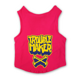 PawsIndia Sleeveless Printed Dog T-Shirt - Trouble Maker