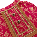 Pawsindia Traditional  Royal Zari Kurta For Cats - Pink