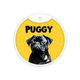 Customized Dog Id Tag - Pug (Black)