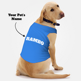 Paws Basic Customized Dog T-Shirt - Blue